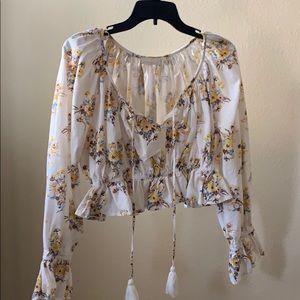 Floral Ruffled Crop Top